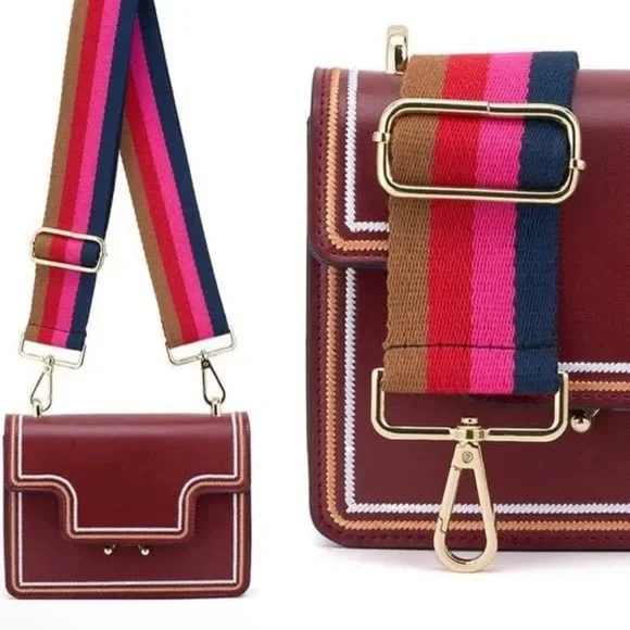 Thomas & Lee Company Multi Color Stripe Guitar Purse Strap NWT - Picture 2 of 7